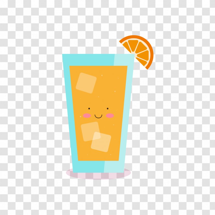 Orange Juice Cartoon Drink - Cup - Yellow In The Blue Transparent PNG