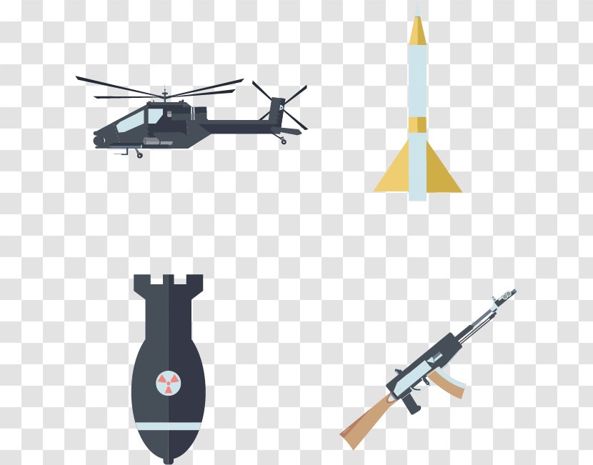 Machine Gun Weapon Firearm - Vehicle - Vector Helicopter Flat Transparent PNG