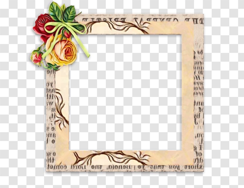 Floral Background Frame - Rectangle - Interior Design Place Card Transparent PNG