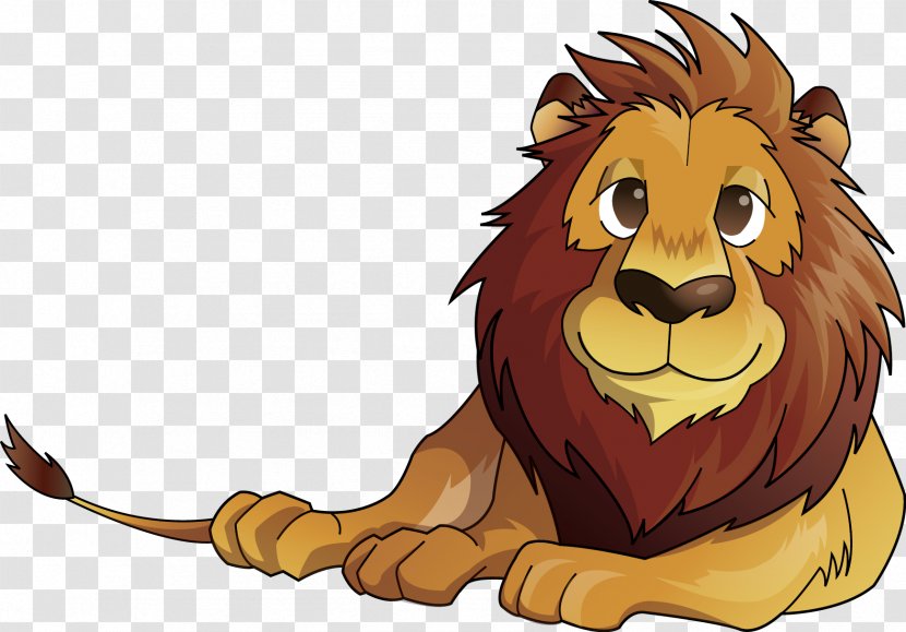 Lion Cartoon - Vector The King Transparent PNG