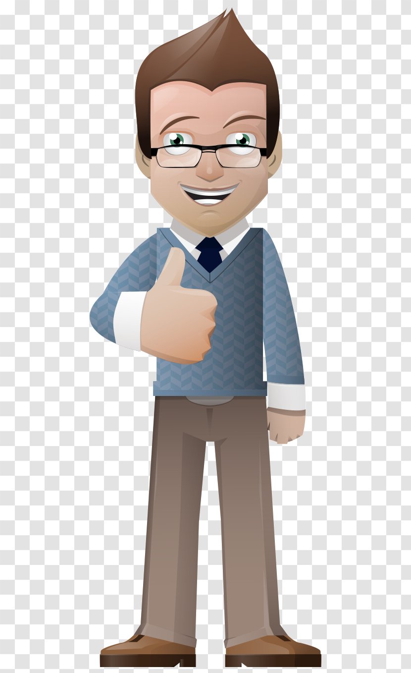 Stress Health Labour Law Anxiety - Glasses - Hand-painted Cartoon Business Man Wearing Thumbs Transparent PNG