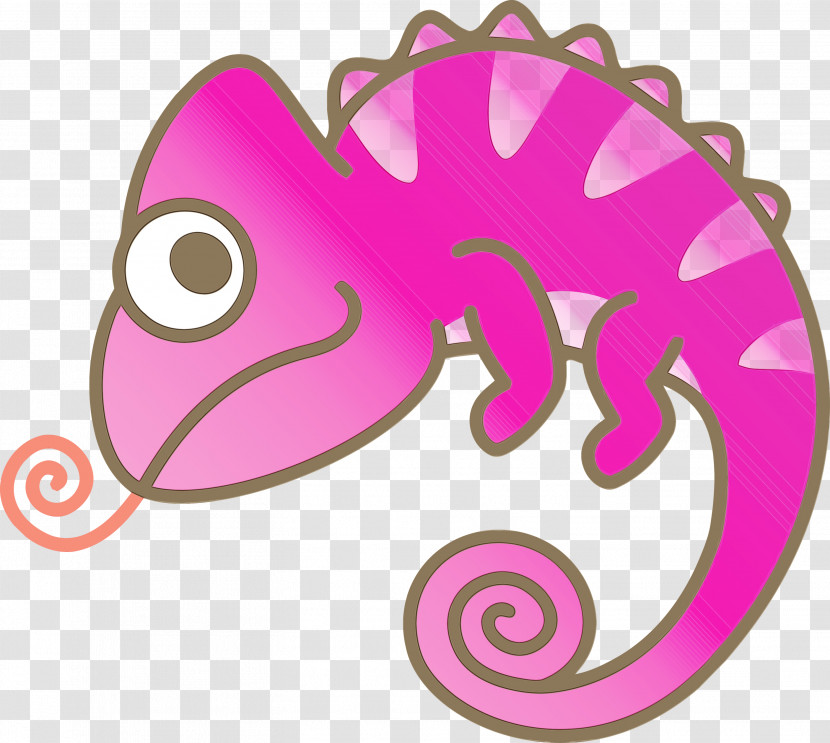 Pink Seahorse Fish Sticker Chameleon Transparent PNG
