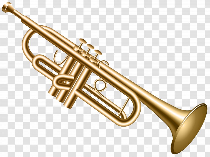 Trumpet Musical Instruments Brass Clip Art - Heart - Trombone Transparent PNG
