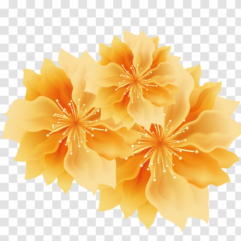Yellow Golden Flowers - Flower Transparent PNG