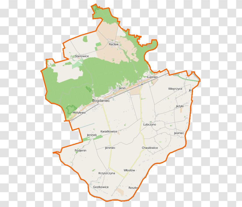 Bogdaniec, Lubusz Voivodeship Jenin, Poland Stanowice, Racław, Gmina Witnica - Ecoregion - Map Transparent PNG