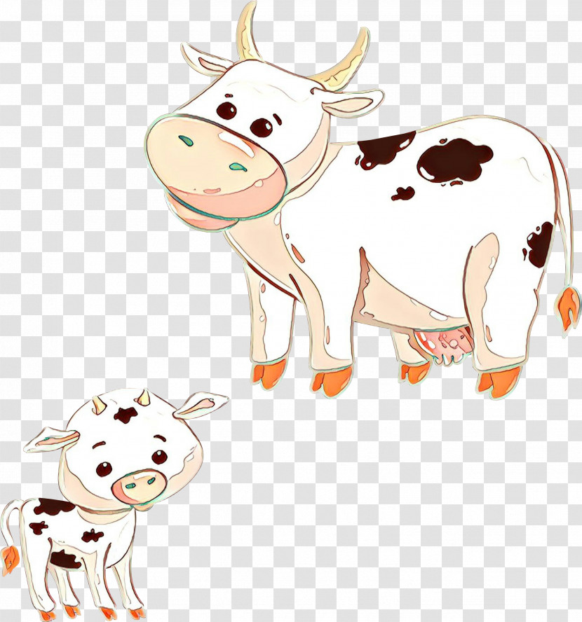 Cartoon Bovine Dairy Cow Animal Figure Snout Transparent PNG