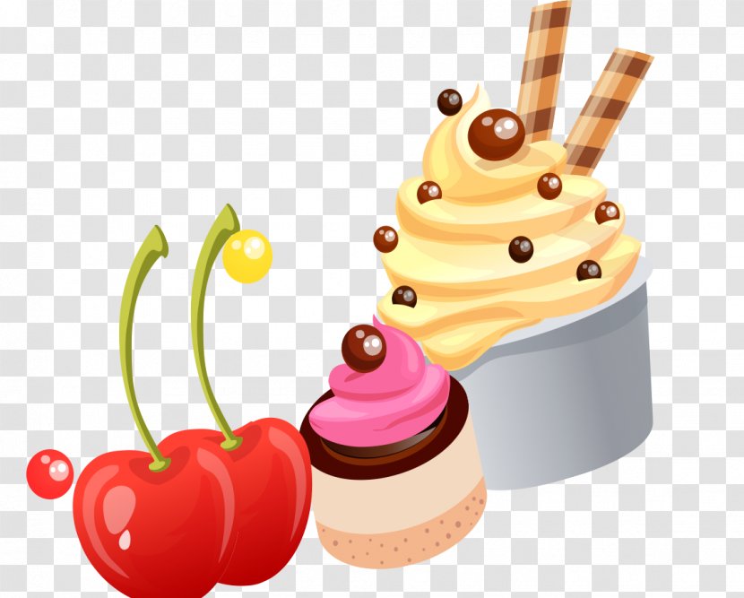 Ice Cream Waffle Fruit - Cartoon Transparent PNG