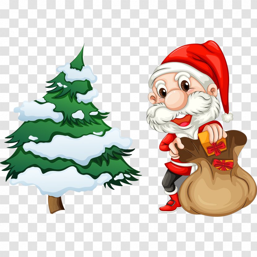 Santa Claus Christmas Tree Clip Art Transparent PNG