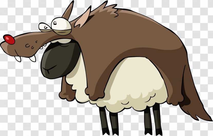 Wolf In Sheeps Clothing Gray Stock Photography - Cattle Like Mammal - Vector Painted Sheep Transparent PNG