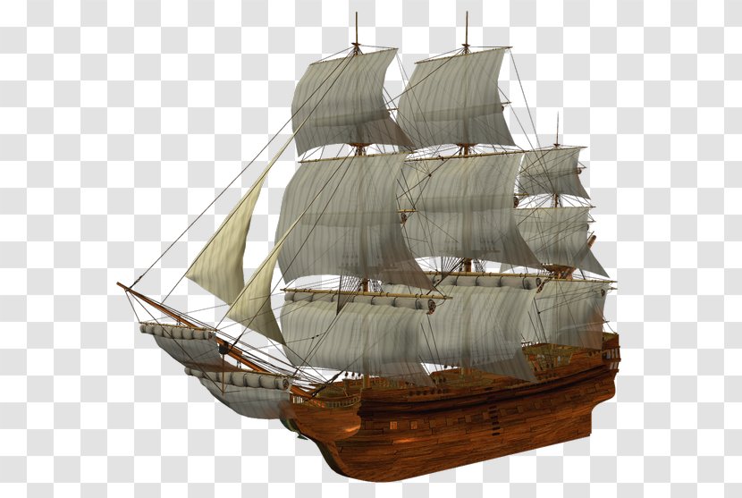 Brigantine Clipper Galleon Barque - Boat - Cog Transparent PNG