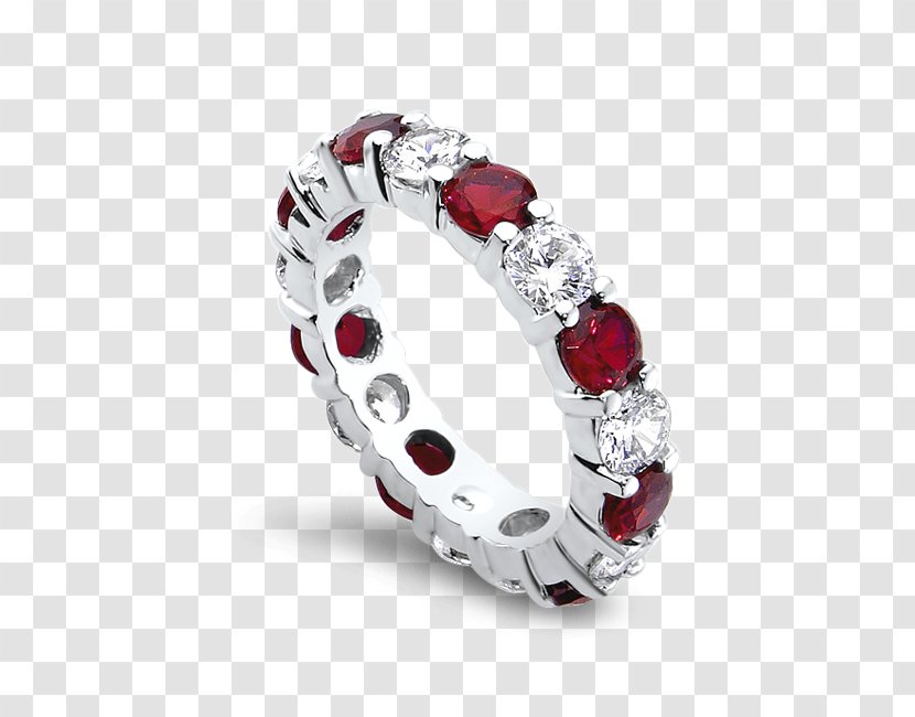 Ruby Wedding Ring Cubic Zirconia Princess Cut - Diamond Transparent PNG