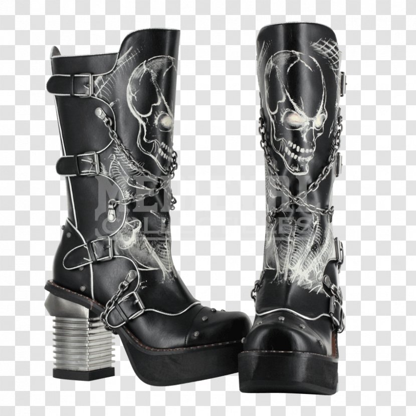 Motorcycle Boot High-heeled Shoe Knee-high - Rain Boots Transparent PNG