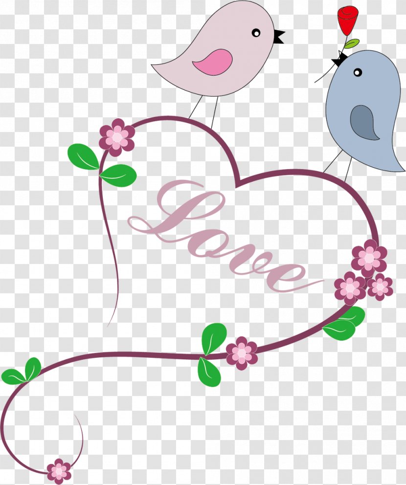 Watercolor Painting Illustration Image - Heart - Flower Vines Transparent PNG