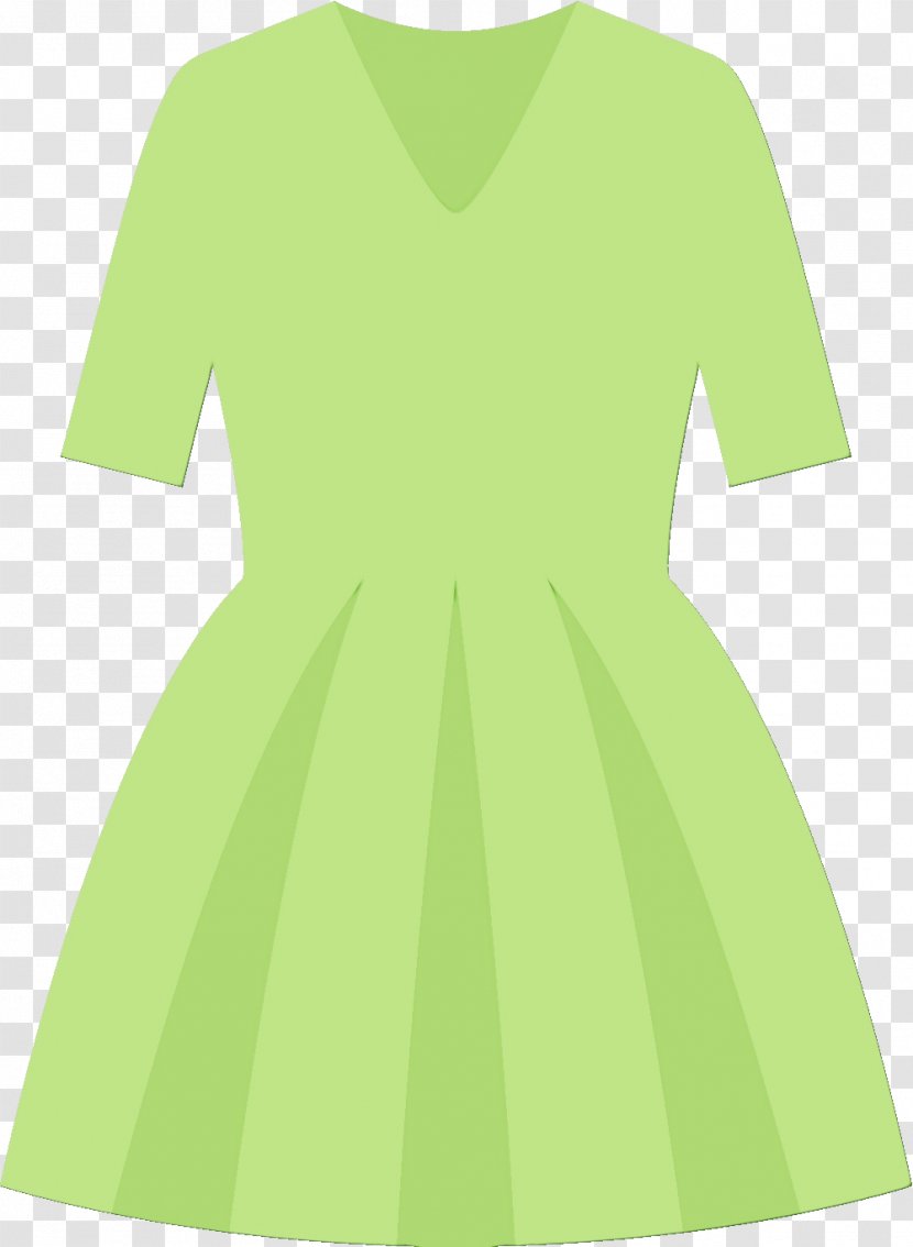 Clothing Green Dress Sleeve Yellow - Neck - Tshirt Cocktail Transparent PNG
