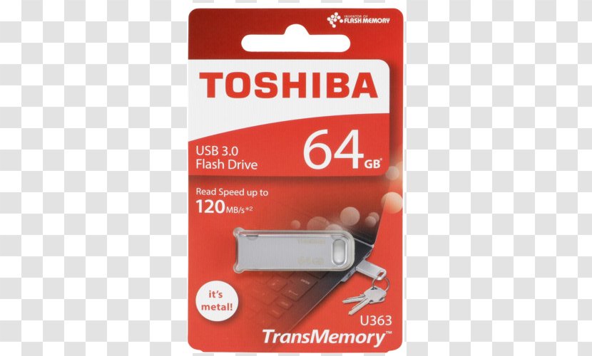 Laptop USB Flash Drives Toshiba TransMemory U364 Stick White THN-U364W 3.0 Transparent PNG