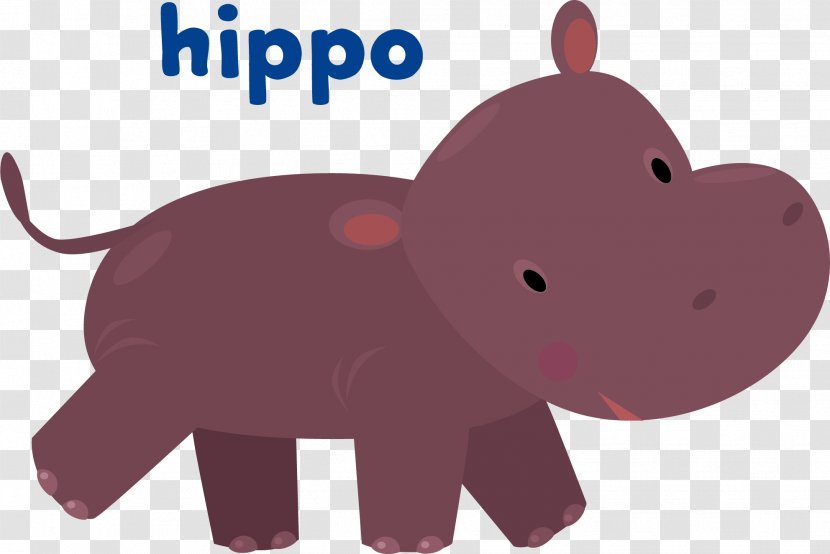 Hippopotamus Stock Illustration Royalty-free - Drawing - Purple Hippo Vector Transparent PNG