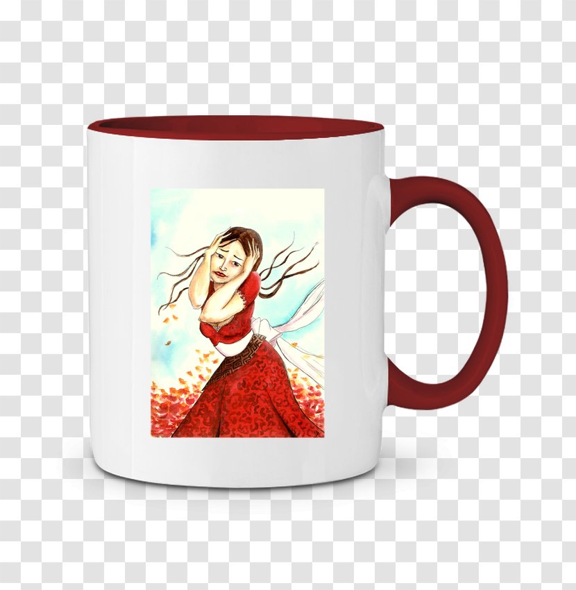 Coffee Cup Mug Ceramic Red - Yellow Transparent PNG