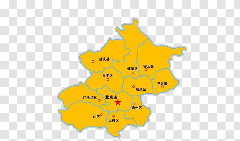 Haidian District Changping Chaoyang Tongzhou District, Beijing Dongcheng - Orange Map Transparent PNG