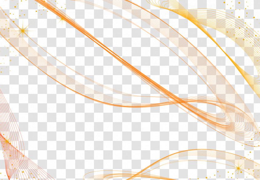 Yellow Pattern - Vector Orange Abstract Lines Background Decorative Material Transparent PNG