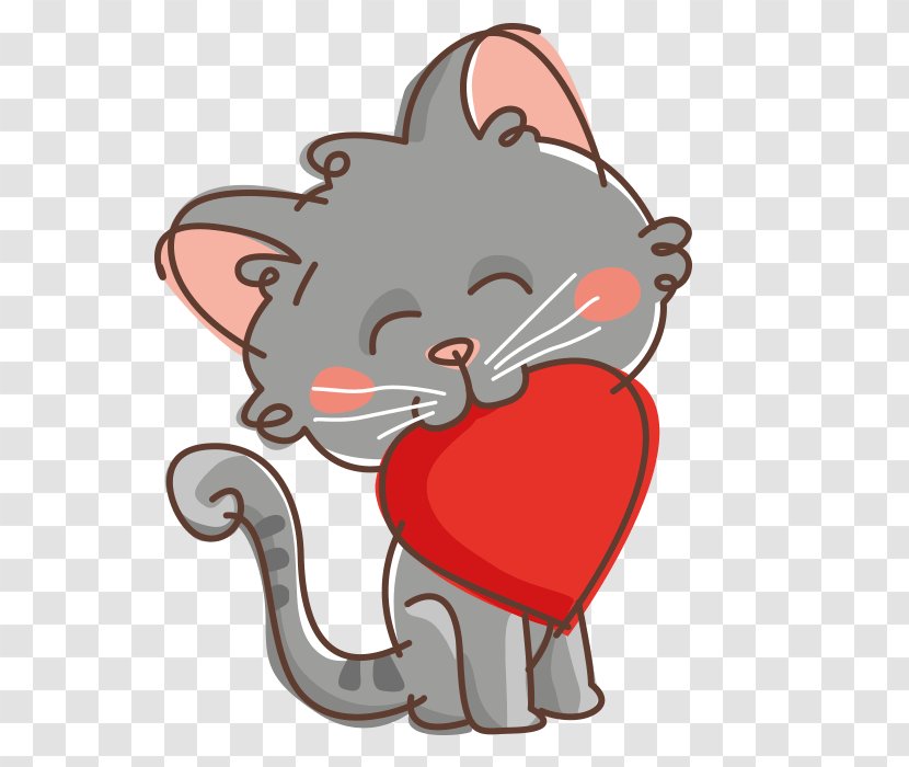 Whiskers Cat Kitten Dog Sticker - Heart Transparent PNG