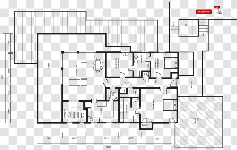 Floor Plan Architecture House Technical Drawing - Schematic Transparent PNG