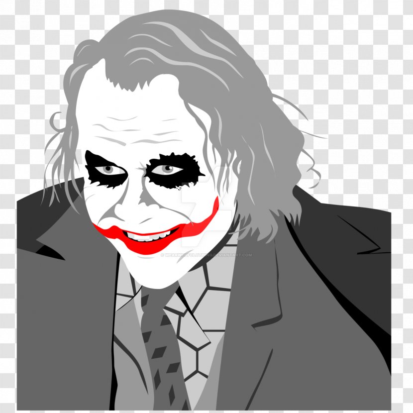 Joker Art Drawing Stencil - Portrait - Heath Ledger Transparent PNG