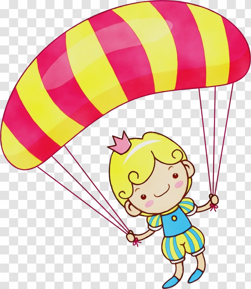Parachute Yellow Line Pink Clip Art - Parachuting - Sports Equipment Transparent PNG