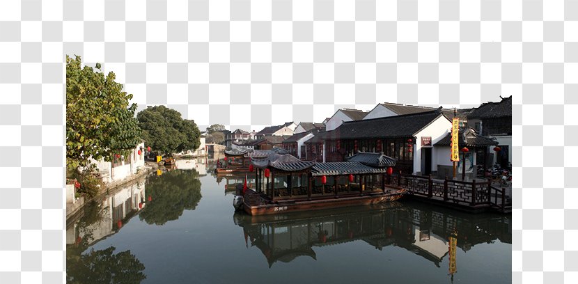 Tongli Zhouzhuang U53e4u93aeu540cu91cc Retreat & Reflection Garden Wuzhen - Roof - Suzhou Town Landscape Two Transparent PNG