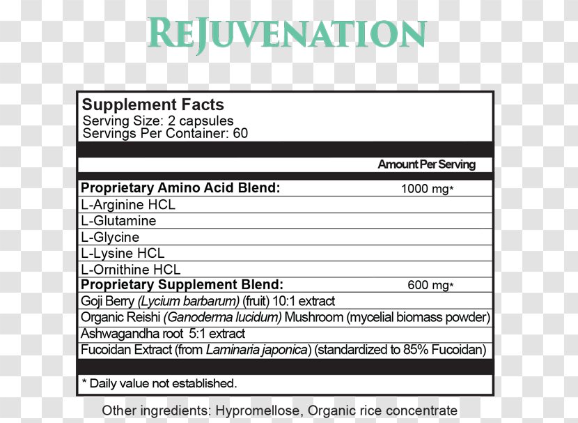 Dietary Supplement Rejuvenation Life Extension Health Fucoidan - Fitness And Wellness - Natural Ingredients Transparent PNG