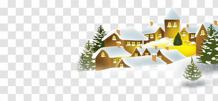 New Years Day Wish Greeting Eve - Snow House Decoration Transparent PNG