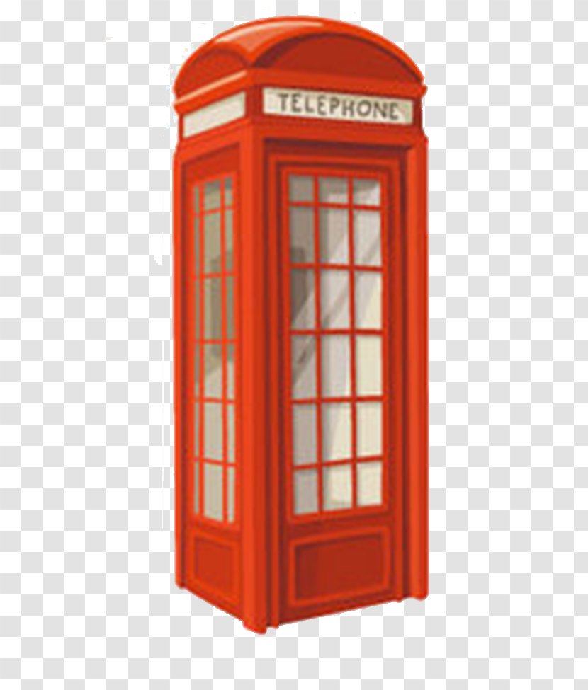 United Kingdom Telephone Booth Mobile Phone Clip Art - Red Box - European Style Travel Elements Transparent PNG