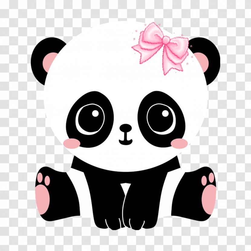 Giant Panda Bear Clip Art Image Cuteness - Pink Transparent PNG