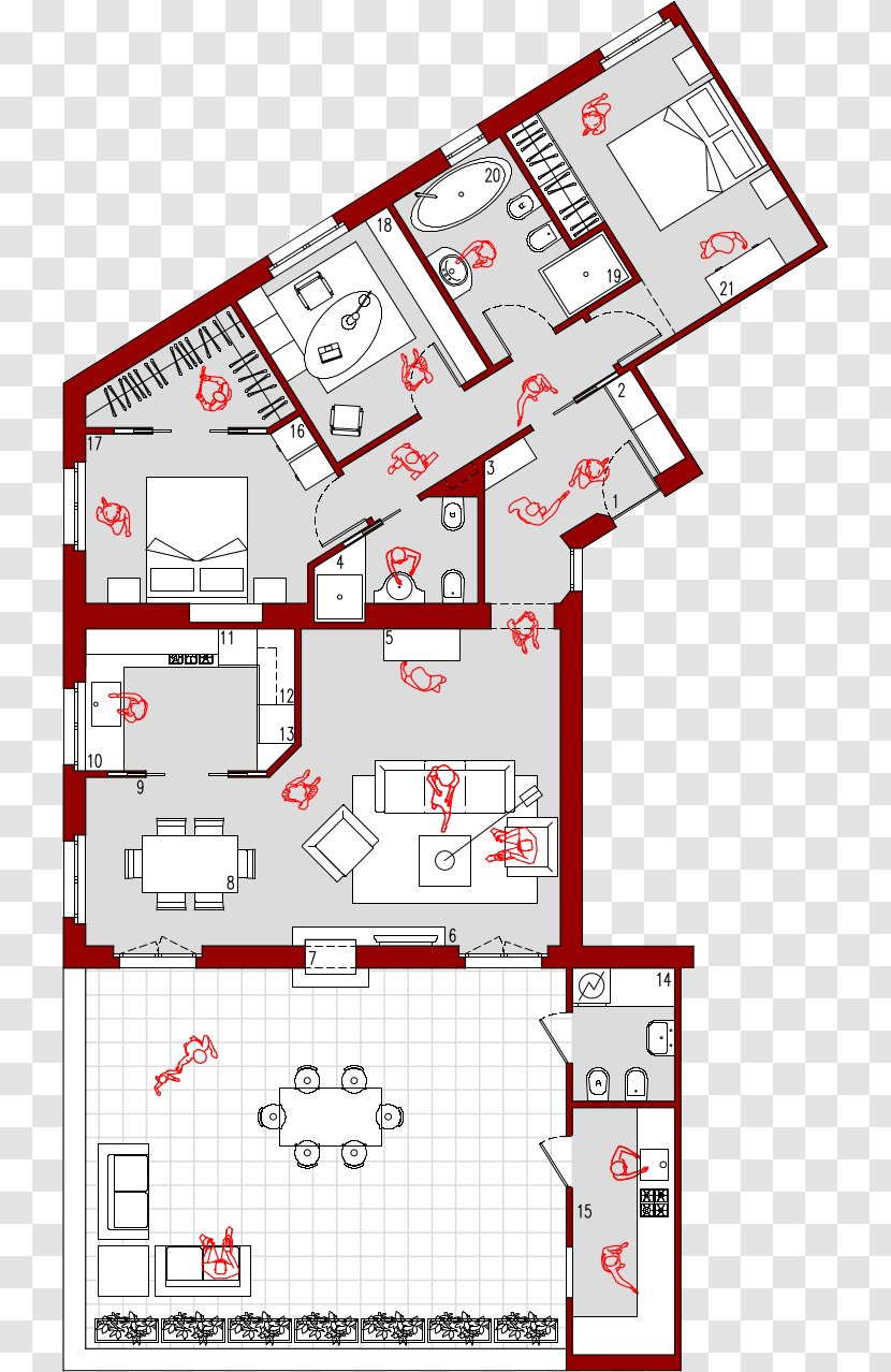 Floor Plan House Architecture Apartment - Drawing Transparent PNG