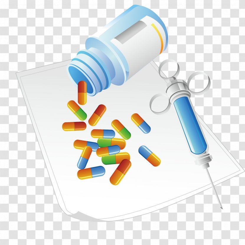 Pharmaceutical Drug - Computer Graphics - Needle And Medicine Vector Transparent PNG