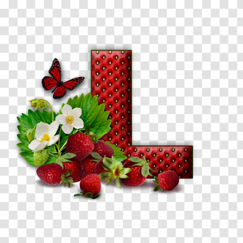 Letter Alphabet Flower Initial - Strawberry Transparent PNG