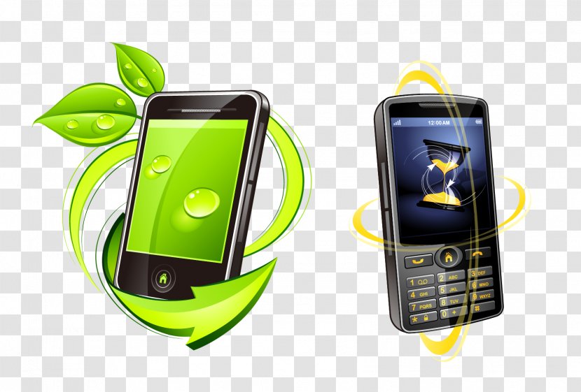 Download Mobile Technology Illustration - Logo - Vector Phone Leaves Transparent PNG