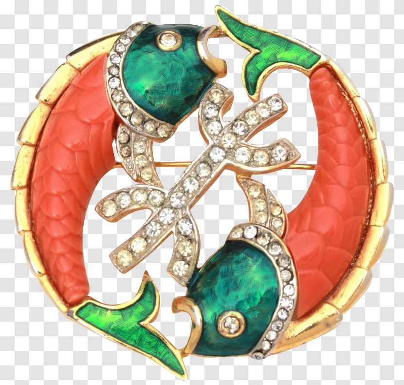 Jewellery Gemstone Clothing Accessories Brooch Emerald - Body Jewelry - Pisces Transparent PNG