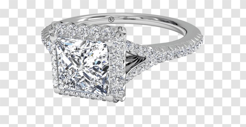 Wedding Ring Princess Cut Engagement Diamond - Ceremony Supply - A Perspective View Transparent PNG