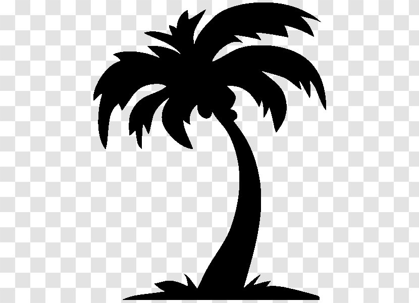 Arecaceae Silhouette Tree - Black And White Transparent PNG