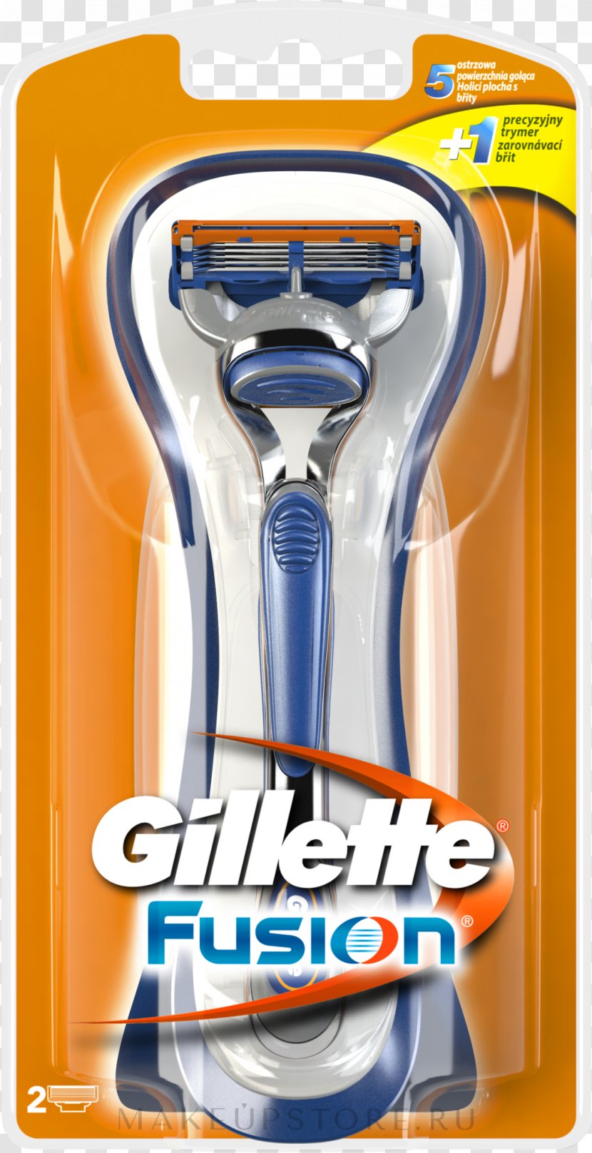 Gillette Mach3 Shaving Safety Razor - Orange Transparent PNG