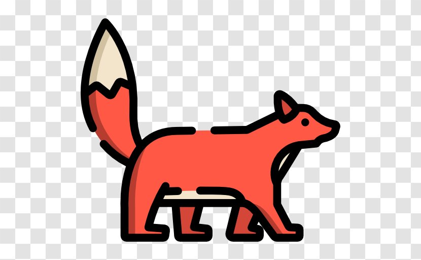 Dog Red Fox Clip Art - Black Transparent PNG