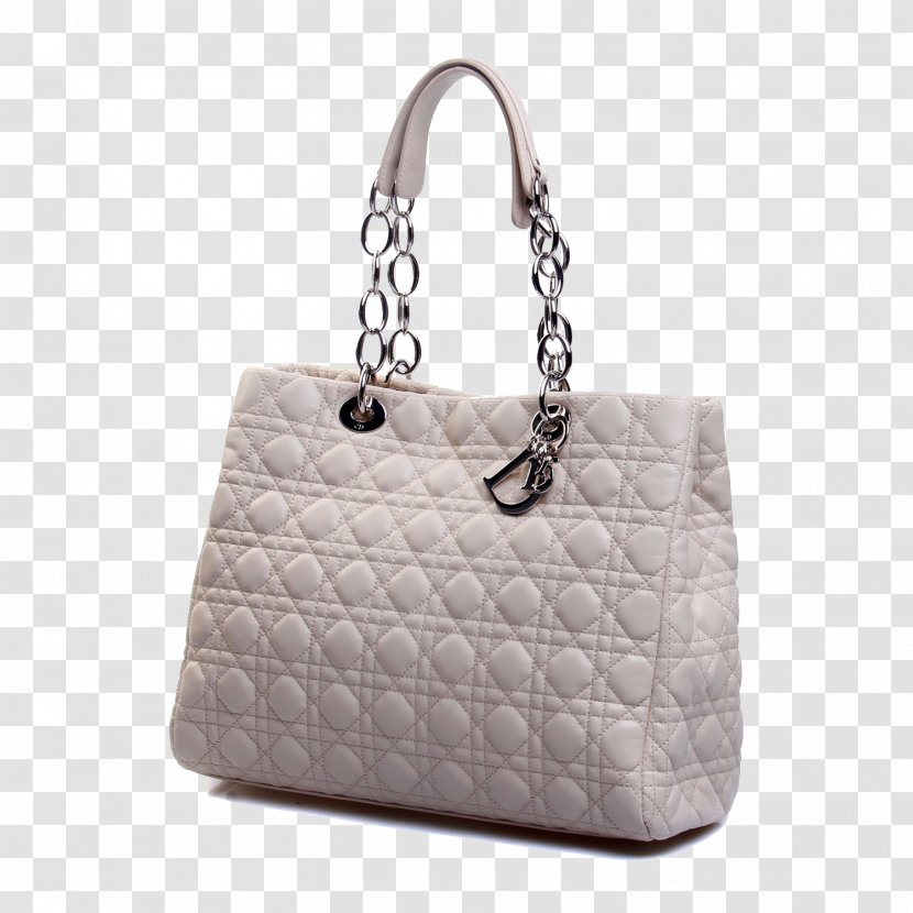 Tote Bag Handbag White Christian Dior SE - Beige - Quilted Transparent PNG