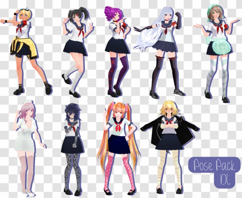 Yandere Simulator Download MikuMikuDance Data - Flower - Model Pose Transparent PNG