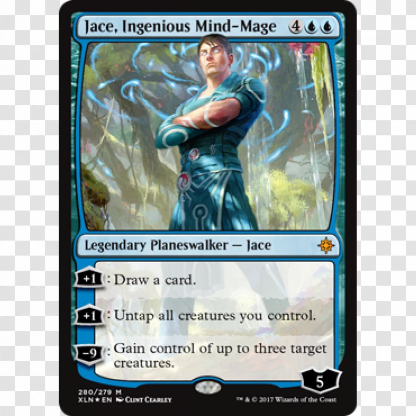 Magic: The Gathering Ixalan Jace, Ingenious Mind-Mage Planeswalker Playing Card - Action Figure - Jace Transparent PNG