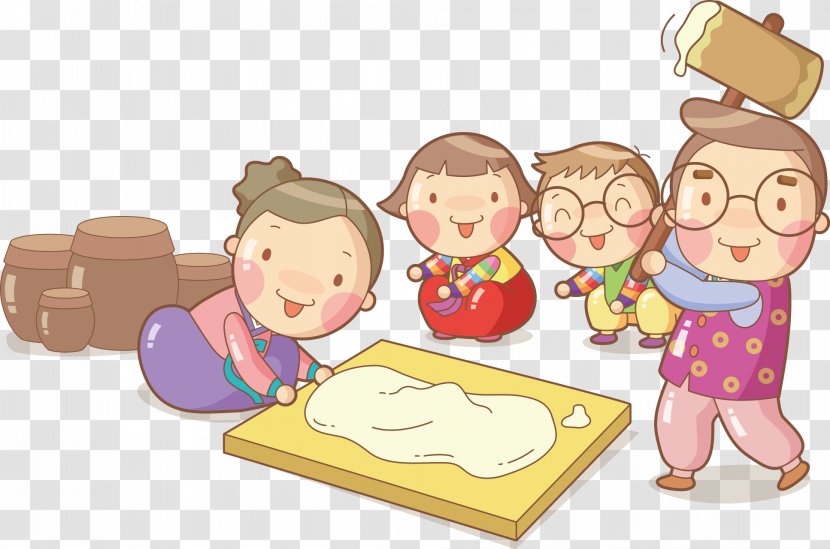 Noodle Dough Cartoon - Warm Family Transparent PNG
