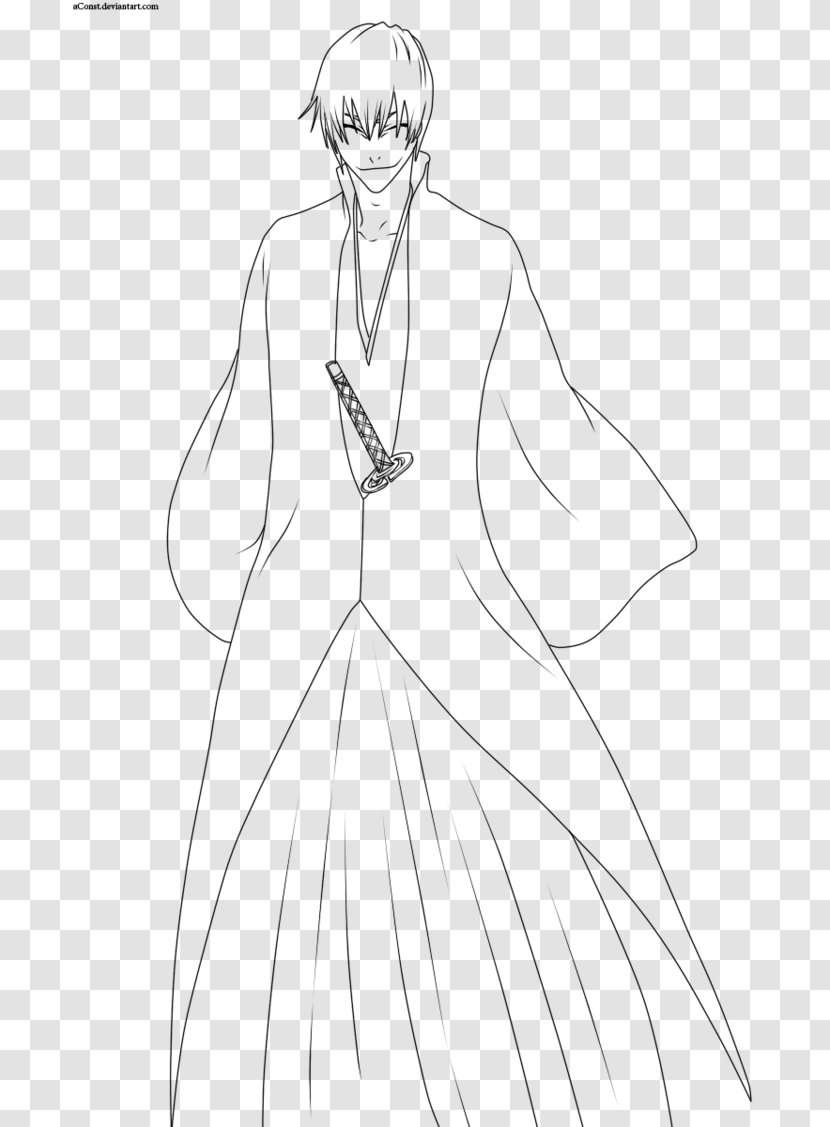 Gin Ichimaru Ichigo Kurosaki Line Art Drawing Sketch - Tree Transparent PNG