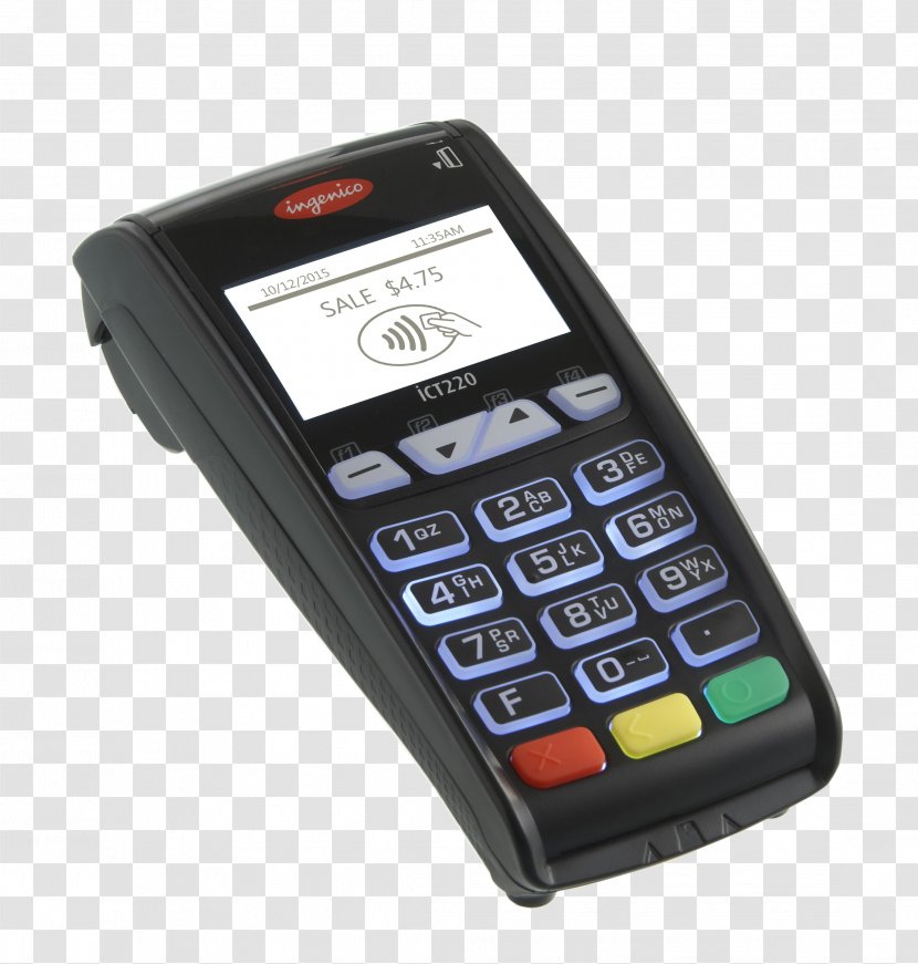 EMV Ingenico PIN Pad Contactless Payment Point Of Sale - Portable Communications Device - Card Terminal Transparent PNG