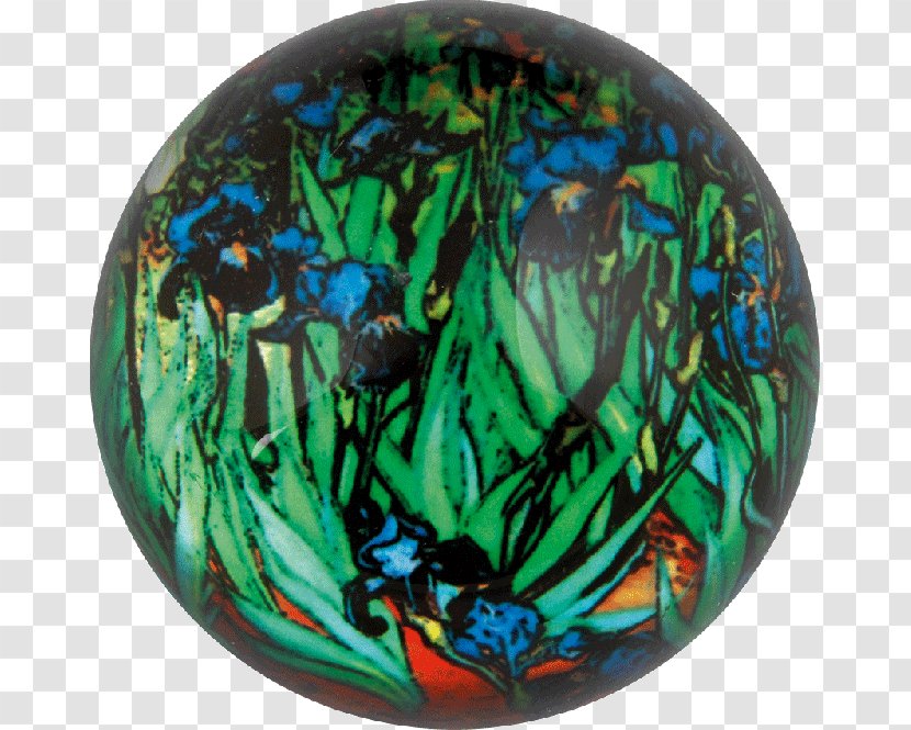 Irises Glass Paperweight Musaeum Turquoise - Organism - Van Gogh Transparent PNG