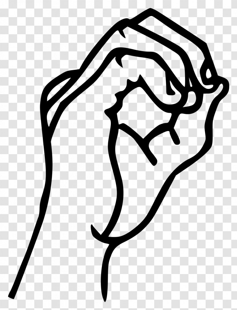 Handshape American Sign Language Wikipedia - Monochrome - Plant Transparent PNG