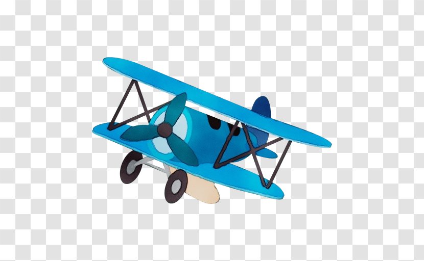 Airplane Vehicle Biplane Aircraft Turquoise - Model - Table Wing Transparent PNG
